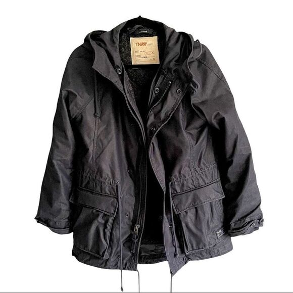 (SOLD) ARITZIA Tna Griffith Winter Parka Jacket Puffer Coat Hood Blue S - Picture 2 of 15